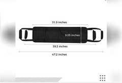 Padded Transfer Belt w/ Handles, Breathable Anti-Slip Grip, Black 47.2 in
