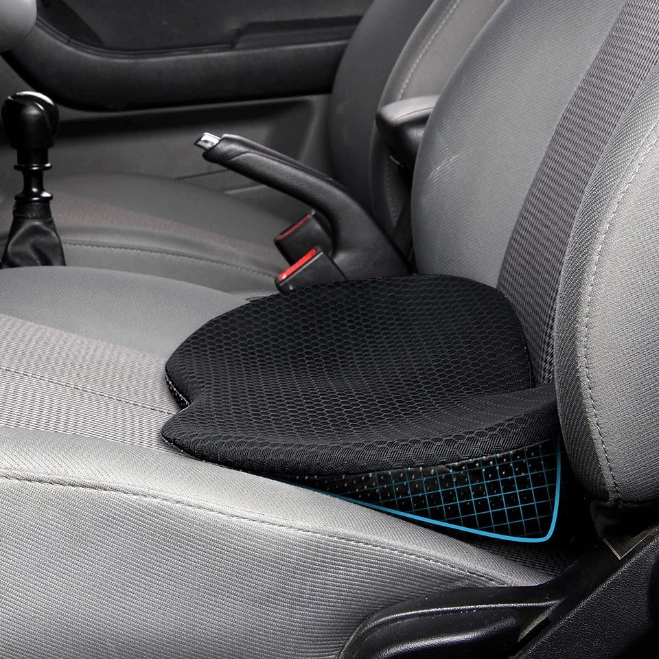 Livtribe Car Seat Cushion Memory Foam Seat Pad Black Sciatica Back Support