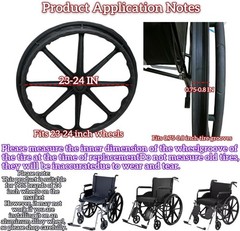 wheelchair tires 24″X1″（1 pair）Fits all brands of wheelchair accessories, Univer