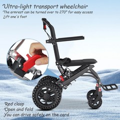 Lightweight Folding Portable Transport Wheelchair With Hand Brake Weight 16lbs