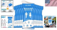Compact & Portable 12/24Pack Disposable Urine Bags – Leak-proof & Quick Absorb