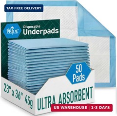 MED PRIDE Disposable Chux Pads 23in X 36in, Super Absorbent Bed Pads for Inconti