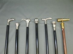 Set of 7 wood walking stick Brass Handle silver black Cane compilation Style New