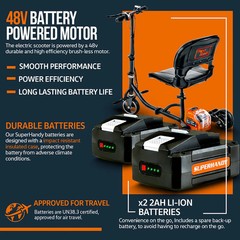 SuperHandy Mobility Scooter – Foldable, Weighs only 35 lbs, 6.5 Mile Range, 48v