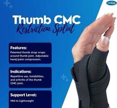 NEW Comfort Cool Thumb CMC Restriction Splint BLACK LEFT LARGE PLUS + NC79560