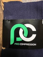 PC Pro Compression Navy/ Gold Socks Small/Medium Made In The USA