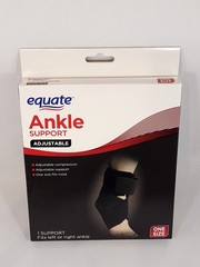 Equate Adjustable Ankle Support Brace One Size Fits Most Left/Right Black