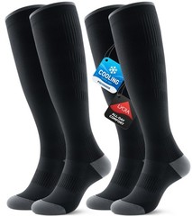 Breathable Compression Socks 20-30mmHg Knee High for Travel & Athletic – 2 Pairs