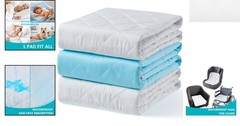 Washable Underpads 18″x24″ 3 Pack, Waterproof Reusable Incontinence Bed Pads …