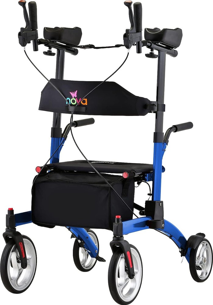 NOVA Dragon Rise UP Rollator, Upright Walker w/Contour Forearm, BLUE – OPEN BOX!