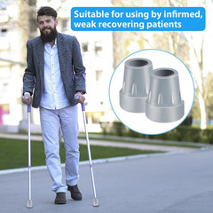 Cane Tips Heavy Duty Rubber Replacement 7/8 Inch Gray for Walking Canes Crutches