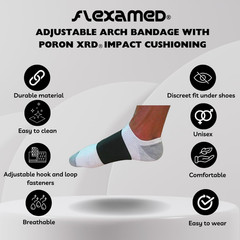 Adjustable Foot Arch Bandages with PORON Cushion Pair – S/M