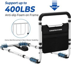 Bed Rails for Elderly Adults,Bed Side Assist Rail for Seniors with Storage Pouch