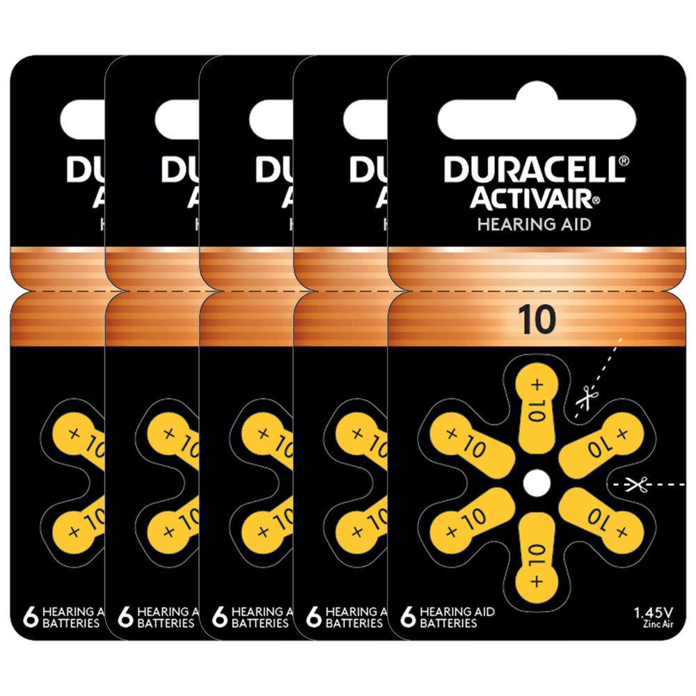 Duracell Size 10 Activair PR70 P10 Hearing Aid Batteries (30 Pack)
