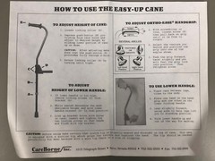 New Bronze Walking Cane • CareBorne Easy-Up Adjustable Ergonomic Handle
