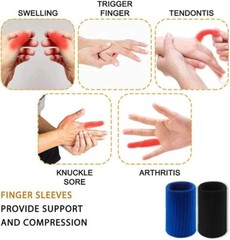 20×Finger Sleeves Splint Brace Compression Finger Support Pain Arthritis Trigger