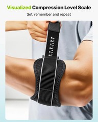 Rakiie Tennis Elbow Brace Upgraded for Men Women with 2 Silicone Pads Adjustabl