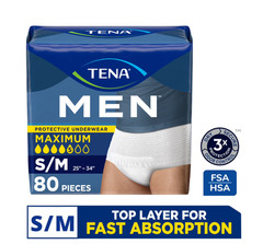 Men’s Maximum Incontinence Underwear S/M 80 Ct 25-34in Waist