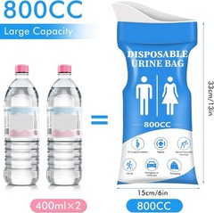 Compact & Portable 12/24Pack Disposable Urine Bags – Leak-proof & Quick Absorb