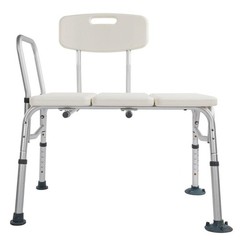 Adjustable Shower Chair Bath Seat Tub Transfer Bench with Armrest and Back
