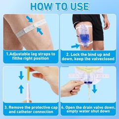 6 Pack 1000ml Foley Catheter Leg Bags, Urinary Drainage Bag for Men Women wit…