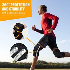 Knee Brace Adjustable Compression Support with Side Stabilizers for Pain Relief