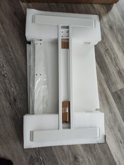 H7 Adjustable Overbed Bedside Table with Wheels Pneumatic Mobile Standing Des…