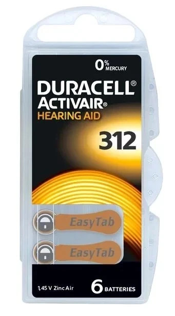 Duracell Activair Hearing Aid Batteries Size 312 Exp-2029 New/ Fresh!