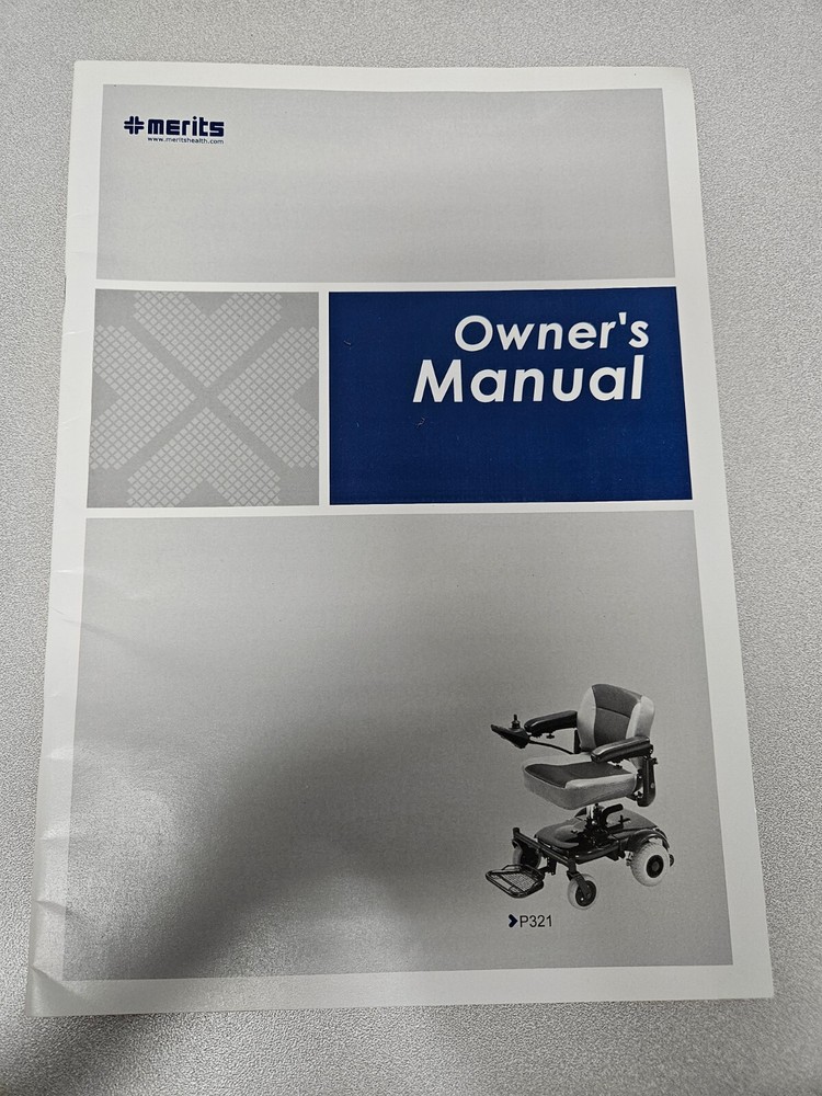 Used Merits P321 EZ Go Junior Power Wheel Chair Owner’s Manual