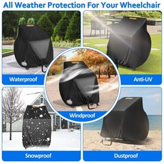 Electric Wheelchairs Cover Waterproof,420D Heavy Duty Wheelchair Cover with Air