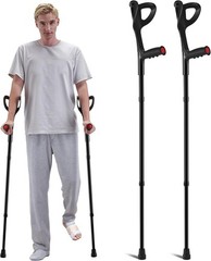Lightweight Forearm Crutches – Non-Slip and Height Adjustable for Safety