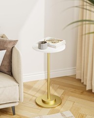 Masupu Drink Table Round Side Table For Small Spaces Pedestal Side Table Small