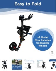 UPWalker Journey UpWalker H200 Premium Lite 4-Wheel Foldable Seat, Black