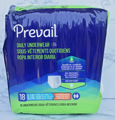 Prevail Daily Disposable Underwear Unisex Size L/G, 90 ct (5 Packs of 18), New