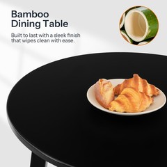 Hoobro Bamboo Dining Table Round Dining Table For 2 27.5 Kitchen Table For