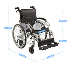 FDA Lightweight 21lb Portable Wheelchair 6-Tire All Terrain for Elderly Disabled