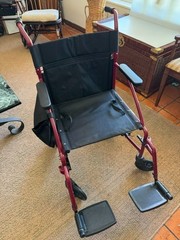 Lightweight Transport Wheelchair – Red