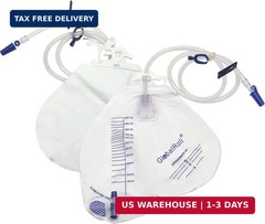 Urinary Drainage Bag with Anti-Reflux Chamber, Urine Bag with 2000 mL Volume, 48