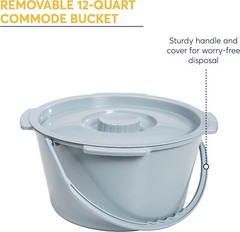Folding Bed Side Commode Portable Toilet Seat Bucket Container Adult Potty Aid