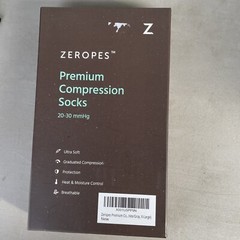 Zeropes Premium Compression Socks – XL, White & Gray a100
