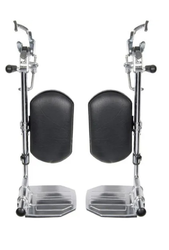 Heavy Duty Swing-Away Elevating Legrests with Calf Pads, ALUM foot Plates – PAIR