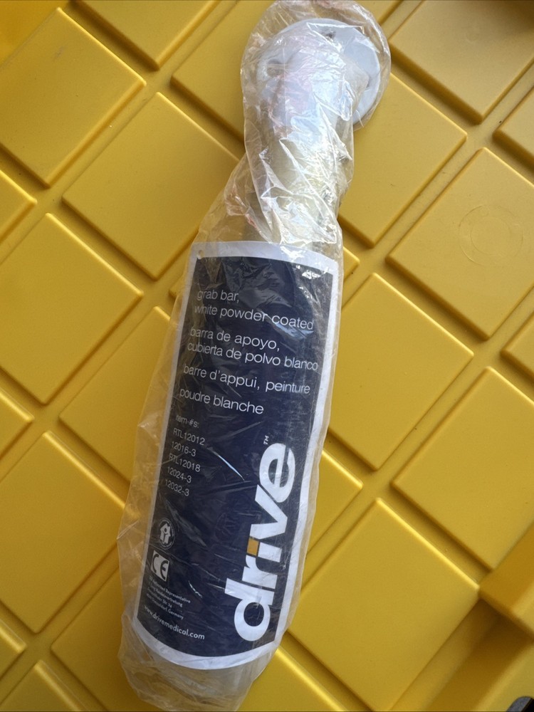 Drive Powder-Coated Grab Bar White RTL12012
