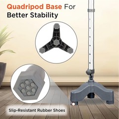 Vissco Astra Max Elbow Crutch with Tripod Base, Anti-Slip 3 Leg Base for Stabili