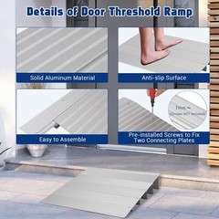 GRAVEE Adjustable Aluminum Threshold Ramp 1/2/3/4/5″ Rise Door Ramp