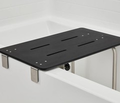 SEACHROME Redondo 26.5″ x 15″ Portable Black Tub & Shower Stainless Bench — ADA