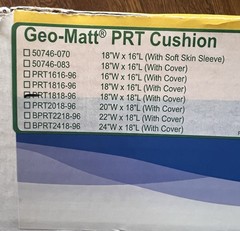Span America Geo-Matt PRT Wheelchair Cushion 18×18 PRT 1818-96 w/Cover New w/box