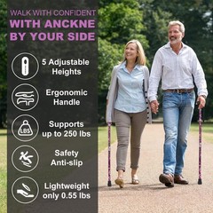 Walking Cane Cane for Woman | Lightweight, 5-Level Height Adjustable and Alum…