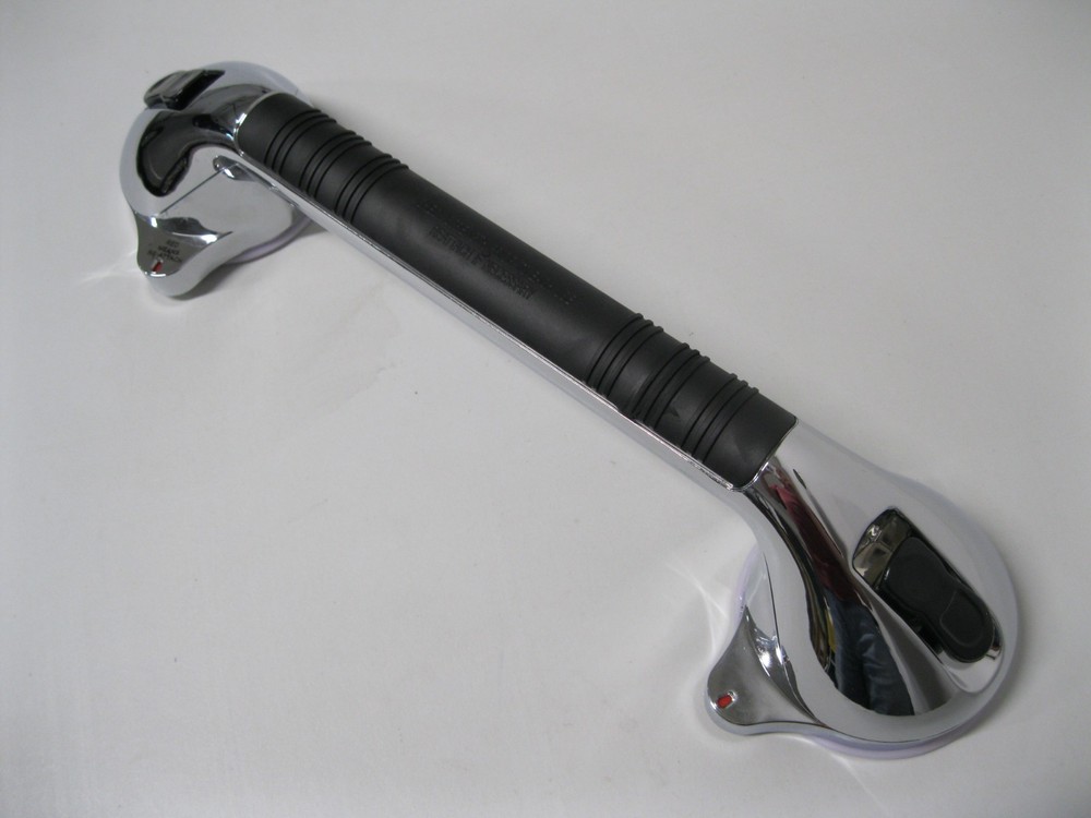 HealthSmart 16″ Suction Cup Grab Bar for Bathroom Shower PVC Chrome