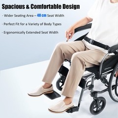 Yuwell H065C Lightweight Manual Wheelchair for Adults Foldable Transportation