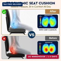 TushGuard Seat Cushion – Memory Foam Sitting Pillow for Office Chair, Car Seat,